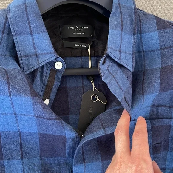 rag & bone classic fit button down linen shirt - Picture 6 of 15